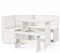 Gecheer 3-TLG. Gartenmöbel Balkonmöbel Balkonset Garten-Lounge-Set Sitzgruppe Eckbank Bank Tisch Massivholz Kiefer Weiß