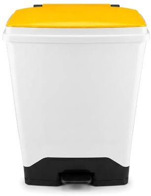 Chabrias 42L Fire Retardant Sack Holder Bin – Yellow Lid Clinical Waste Bin with Soft Close Lid & Foot Pedal – NHS HTM-05-03 Compliant Hospital & Healthcare Waste Bin