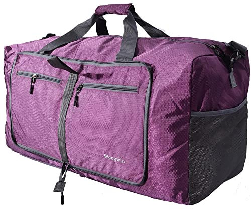 ehsbuy 60L Foldable Travel Duffle Bags for Men Women Large Holdall Waterproof Overnight Weekend Bags for Gym Luggage