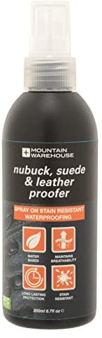 Mountain Warehouse Nubuck & Suede Proofer Spray - Water Repellent Spray, Stain Resistant Repeller, Breathable Shoe Spray - For Leather, Nubuck, Suede & Fabric Footwear One
