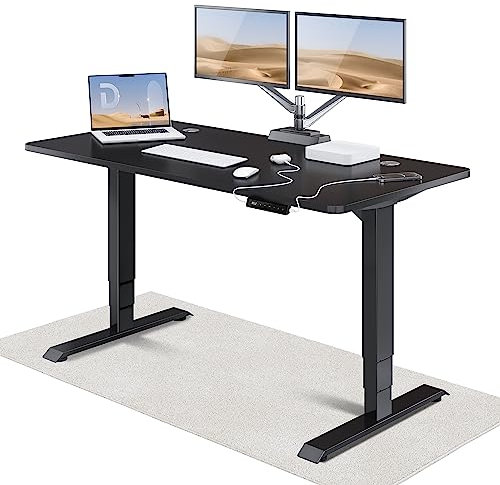 Desktronic HomePro Höhenverstellbarer Schreibtisch 160 × 80 cm – Elektrischer Schreibtisch Mit Zwei Elektrischen Motoren, Touchscreen-Steuerung und Integrierten USB-A- und USB-C-Ladeanschlüssen