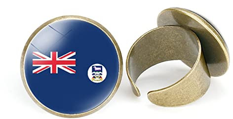 Bodmind Flagge Verstellbarer Ring,Zickzack-Falklandinseln Flagge Kunst Rund Offener Daumen Fingerring Für Frauen Teen Mädchen Unisex Persönlicher Körper Schmuck Geschenk Jahrestag Geburtstag,Grüne P