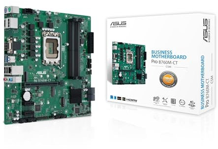 ASUS PRO B760M-CT-CSM Business Mainboard Sockel Intel LGA 1700 (mATX, CSM, Control Center Express, COM Debug Header, DDR5, PCIe 4.0, Q-LED Core)