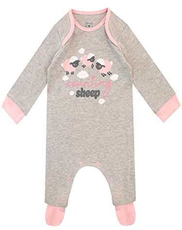 Harry Bear Baby Girls Sleepsuit Counting Sheep Long Sleeve Babygrow Grey 3-6 Months