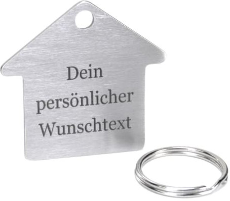 WIENS3D Schlüsselanhänger Personalisiert mit Gravur HAUS | für Partner, Schuldkind, Home, Führerschein, Wohnung Schlüssel Auto Wunschgravur