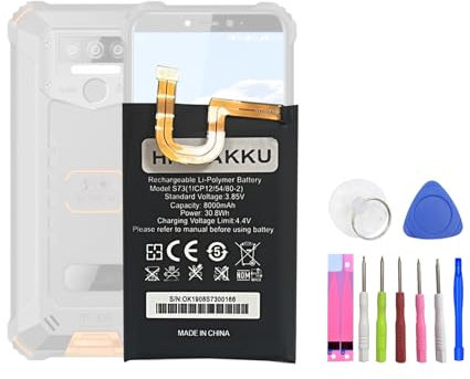 HIGHAKKU Ersatzakku Batterie kompatibel mit Oukitel WP5 Pro & Oukitel WP5 S73 with Tools