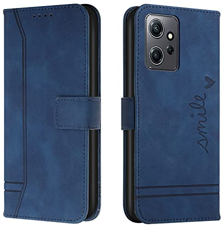 Trugox Handyhülle für Xiaomi Redmi Note 12 4G Hülle Klappbar Klapphülle mit Kartenfach Handytasche Handy Schutzhülle Tasche Leder Wallet Flip Case Slim Book Cover - Blau