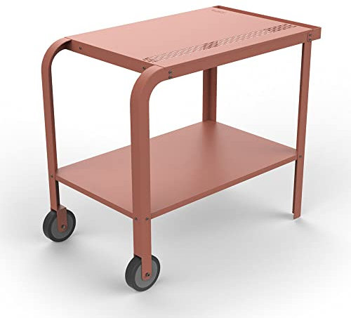 ZiiPa - Desserte Extérieure Vallone - Table d'Appoint pour Four à Pizza & Barbecue - Compatible Fours Piana à Pellets & Gaz - Acier Thermolaqué - Rangement Intégré - 4 Coloris (Terracotta)