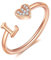 FUNEIA Herz Ring mit Buchstaben Damen Frauen Gold Silber Rosegold Verstellbarer Initiale A-Z Zirkonia Fingerring Stapelring Wasserfest Buchstabering Schmuck Mädchen Geschenkbox