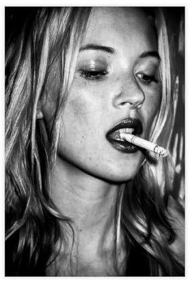 MAHWER Kate Moss Smoking Poster Leinwand Poster Wandkunst Dekor Druck Bild Gemälde für Wohnzimmer Schlafzimmer Dekoration ungerahmt 20 x 30 cm