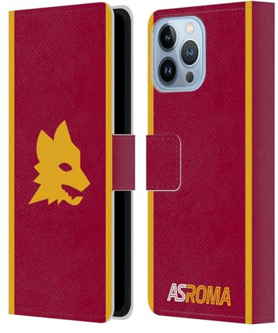 Head Case Designs Licenza Ufficiale AS Roma Home Kit per Stemma 2023/24 Custodia Portafoglio in Pelle Compatibile con Apple iPhone 13 PRO Max