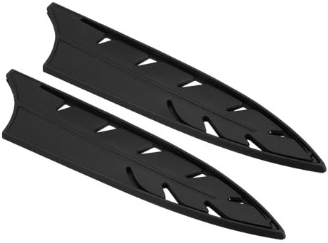 PATIKIL Fundas para Cuchillos de Cocina para Cuchillo de Chef de 8, 2 Protectores de Bordes de Cuchillos, Juego de Cuchillos de Chef con Plumas, Negro, 8.5X 2