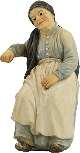 FADEDA Großmutter sitzend/Höhe:9 cm/handbemalt/detailgetreue Krippen Figuren - Weihnachten Tisch Dekoration Krippe Zubehör