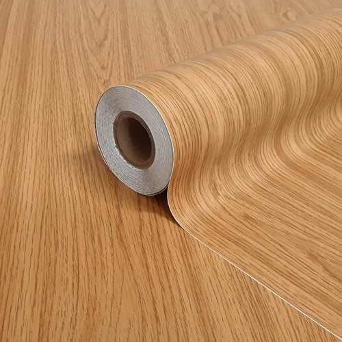 Extra Starke Laminierte Selbstklebende Holzfolie AMERIKANISCHE EICHE - Klebefolie Möbelfolie Dekofolie - Türfolie Küchenfolie Schrankfolie Tischfolie | 90 cm × 210 cm