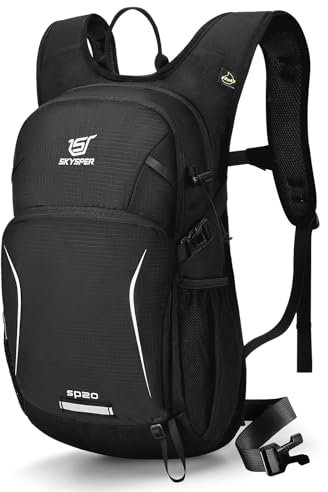 SKYSPER Wanderrucksack 20L Klein für Herren Damen Rucksack mit rückenbelüftung und Trinksystem Trekkingrucksack für Wandern Trekking