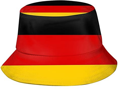 Lohtwgg Fischerhut mit Deutschland-Flagge, Sommer, Reisen, Strand, Sonnenhut, Unisex, deutsche Flagge, Outdoor-Kappe, Flagge Deutschland-11, Einheitsgröße