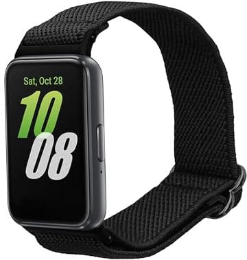 kwmobile Nylon Band Compatible with Samsung Galaxy Fit 3 - Band Replacement Strap for Fitness Tracker - Black