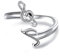 DAYLINLOVE Musiknoten Ring 925er Sterling Silber Musiknote Verstellbare Offene Daumenringe Hip Hop Musik Schmuck Jahrestag Valentinstag Geschenke für Musikliebhaber