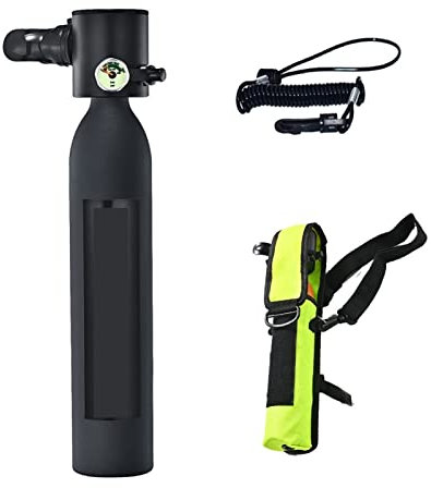 Mini-Tauchflasche, Tragbare Unterwasser-Notfall-Ersatzgasflaschen, Ausgestattet Mit Einem Kompletten Satz Atemschutzmasken für Unterwassererkundungsrettung ( Color : Black package A , Size : XL )