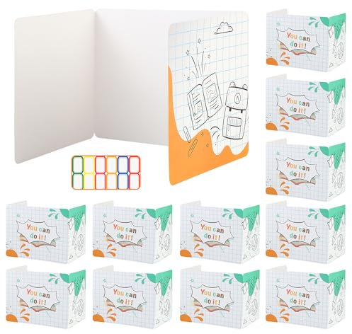 Sichtschutztafeln für Schüler, 12 Stück, Schreibtisch-Trennwände für Schüler, Papp-Sichtschutzmappen, Sichtschutz, Ordnertafeln, Klassenzimmer-Trennwand für Schule, Lehrer, Zuhause (Sie können es tun)