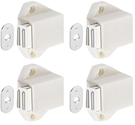 DTGN 37x41mm(LxB) Magnetverschluss Schrank, 4 Stück Magnet Schranktür, Schrankmagnete, Magnetischer Druckverschluss für Küchenschrank, Schublade, Möbel, Kunststoff, Weiß