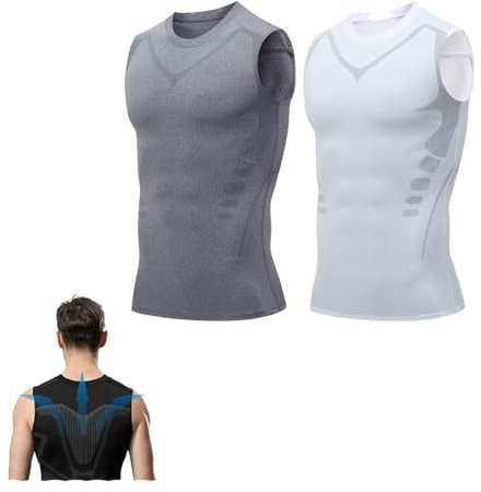 Vitaboost Compression Shirt,Maynox Compression Shirt,New Version Ionic Shaping Sleeveless Shirt (2pc-03,2XL/261-300 Ib)