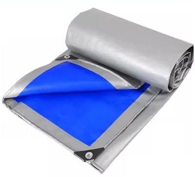 Lona impermeable resistente de 9 x 12 m, lona de plástico duradera con ojales para cubrir al aire libre, lona gruesa, a prueba de rasgaduras y desgarros para jardín, camping, patio, piscina,