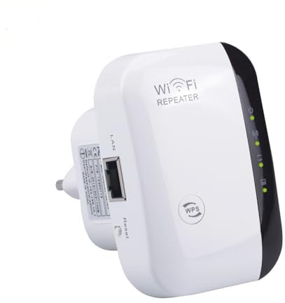WLAN Verstärker, WLAN Repeater 300 Mbit/s 2.4 GHz, WiFi Extender Booster, WiFi Verstärker mit Repeater/AP Modus und WPS-Funktion