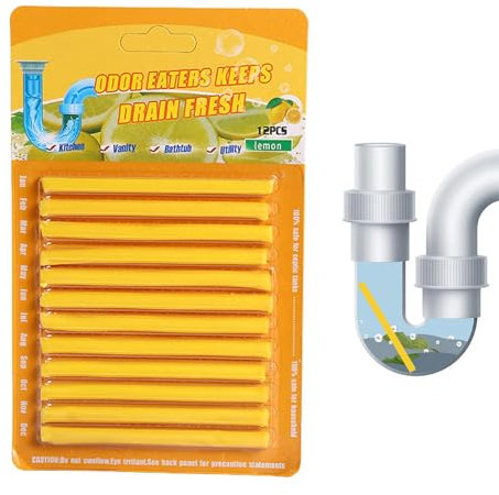Abflussreiniger Sticks Desodorierungsmittel Abflussreiniger Und Reiniger Für Abflussrohre 12 STÜCKE Kraftvolle Abfluss Geruchskiller Erfrischende Abflusssticks - Drainsticks Für Die Rohrreinigung