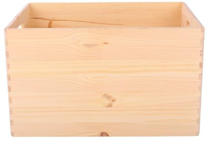 SEVICO Große Holzkiste 40x30x23 cm | Obstkiste mit Griffen | Naturholz Aufbewahrungsbox in Beige | DIY vielseitige Kiste für Spielzeug, Dokumente, Werkzeuge und Hochzeitsgeschenke