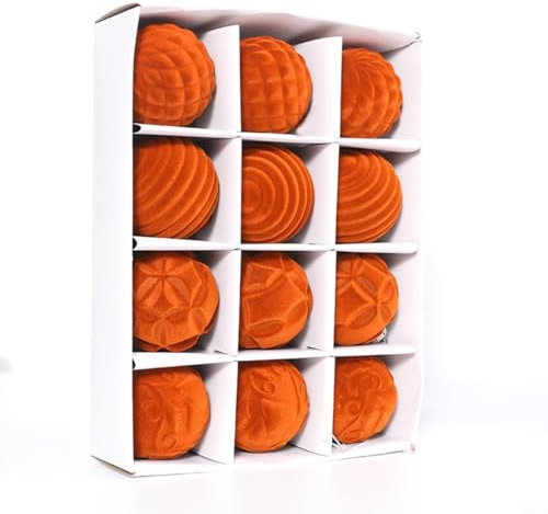 HpLive 12 Stück 6CM Weihnachtskugel Ornamente christbaumkugeln Kunststoff Kunststoff Weihnachtsbaum Anhänger Set Baumschmuck für Urlaub Hochzeit Party(Orange)