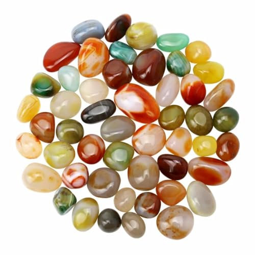Polierter Achatstein, bunte Steine und Edelsteine, echte Kristalle und Heilsteine, polierte Steine für Kinder, farbige Steine, glänzende Steine, bunte Steine, Reiki-Dekor (0,5 kg)
