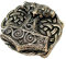 Pera Peris Gürtelschnalle Für Gürtel - Thorshammer aus Schonen - Wikinger - Thor - Odin - Hammer Buckle mit Knoten (Farbe: Messing oder Farbe: Silber) (messing)