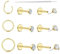 Morfetto Hypoallergen Helix Piercings Tragus Labret Piercing Gold - Chirurgenstahl Piercing Ohr Nasenring Nasenpiercing Stecker Silber Lippenpiercing 20G Medusa Conch Piercing 6/8/10mm Gold 6CZ