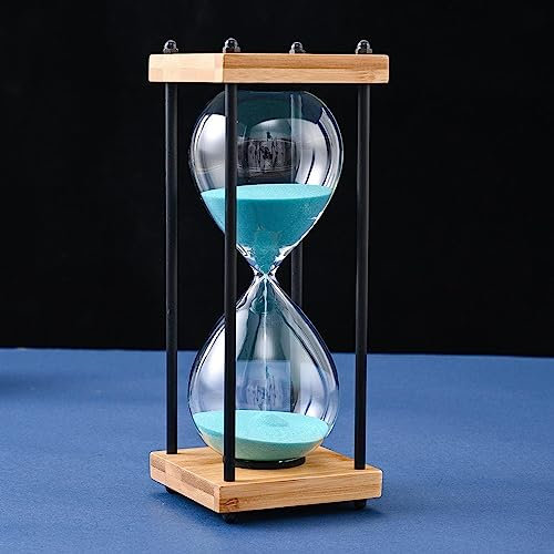 SAJMAKUWLA Hour Glass, Sabliers de 30 Minutes, Grands sabliers Modernes, for la décoration de la Maison Vintage(Cyan)