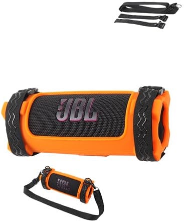 Silicone Protective Case for JBL FLIP 7 Smart Speaker,Comfortabel to touch,Waterproof,Shockproof,Anti-scratch,Washable,Lightweight, Orange