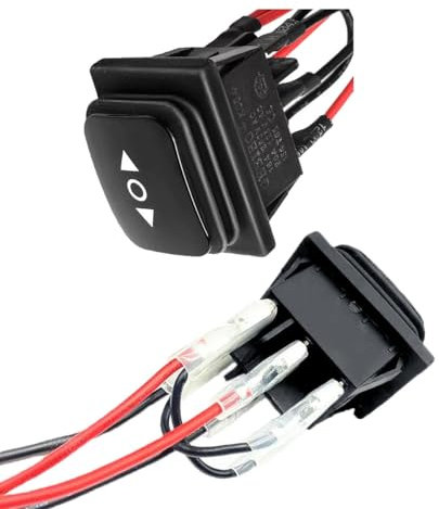 Switian DPDT - Interruptor basculante (2 unidades, 12 V, 6 pines, con cable de 21 cm, resistente al agua, interruptor ON-OFF-ON) para autocaravana, barco, coche, 250 V CA, 16 A