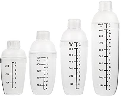 Cabilock 4pièces Shaker à Cocktail Mélangeur Avec Balance Pour Cocktails Et Boissons Plastique Facile à Utiliser