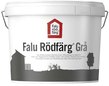 PrintGreen! Falun Rödfärg GRAU - die orig. schwedische Fassadenfarbe/Schlammfarbe - 10 Liter