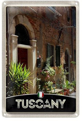 Blechschild | Tuscany | Italienisches Flair | Nostalgie | 12 cm x 18 cm