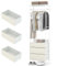 HOMASIS Kleiderständer mit 3 Schubladen & Ablage, offener Garderobenständer aus Holz & Metall, Freistehende Garderobe mit Kleiderstange für Schlafzimmer, Wohnzimmer & Flur, 55x28x176cm (Weiß)
