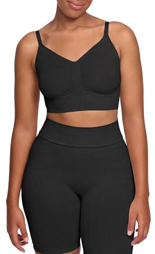 CFab BH Damen ohne Bügel nahtloses Bralette leichte Unterstützung | Unwattierter Komfort BH mit verstellbaren Trägern weichem Stretch und natürlicher Form für Alltag Zuhause Reisen und Freizeit