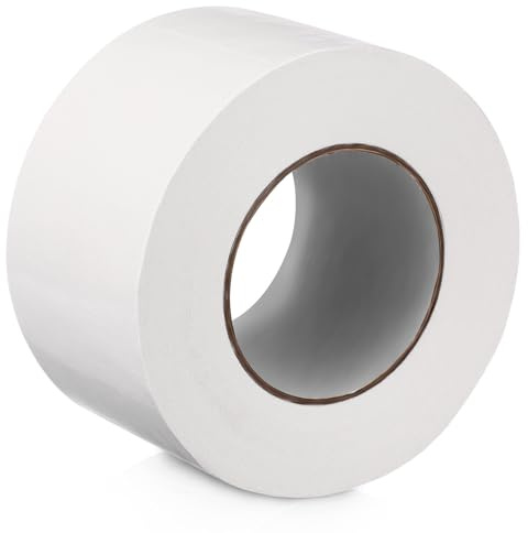 Winter Party Extra Starkes Klebeband Weiß 80mm 50m | Polyethylen mit Synthetische Faser, 1 Rolle für Türen und Hvac Ducts, Stoppt Zugluft