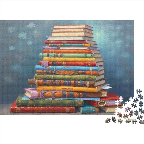 Puzzles Für Erwachsene 1000 Teile Bunter BuchstapelLernspiel Für Familie Freunde Für Erwachsene Kinder 52x38cm/1000pcs