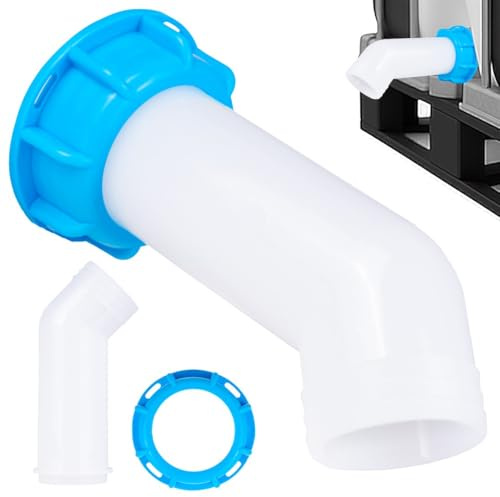 Garronda IBC Auslaufverlängerung S60x6 mit Mutter Winkel Auslaufadapter für IBC Tank und Mauser Ablaufverlängerung mit Außengewinde für Schlauchanschluss und Wasserführung GD-0217