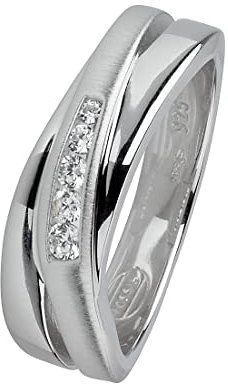 Fossil Damen-Ring 925 Sterling Silber mit Zirkonia 0,8 cm breit Gr. 56 (17.8) JF12766040-8
