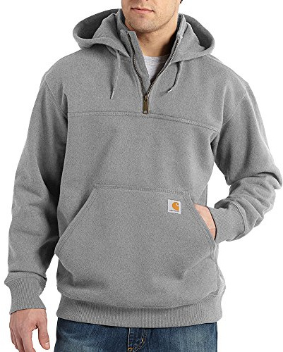 Carhartt Men's Paxton 1/4-Zip Sweatshirt, Heather Gray, 3X-Large Tall