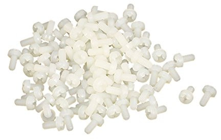 sourcing map 100Stk M3x 6mm Nylon Kreuzschlitz Rund-Kopf Maschine Schrauben Bolzen DE de