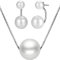 Kim Johanson Damen Perlen Schmuckset Glory aus 925 Sterling Silber Halskette & Ohrringe inkl. Schmuckbeutel