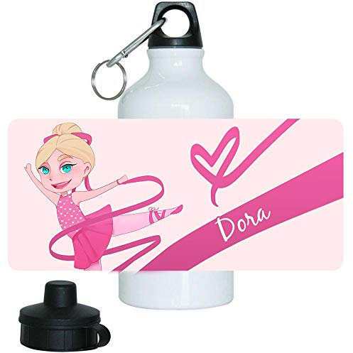 Eurofoto Trinkflasche mit Namen Dora und schönem Motiv mit Tänzerin für Mädchen | Motiv-Trinkflasche | Kinder-Trinkflasche